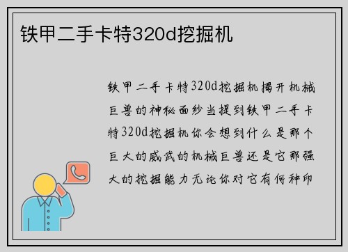 铁甲二手卡特320d挖掘机